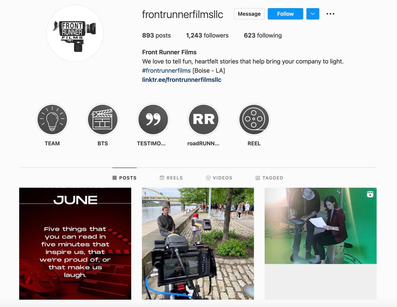 Instagram Front Runner Films
